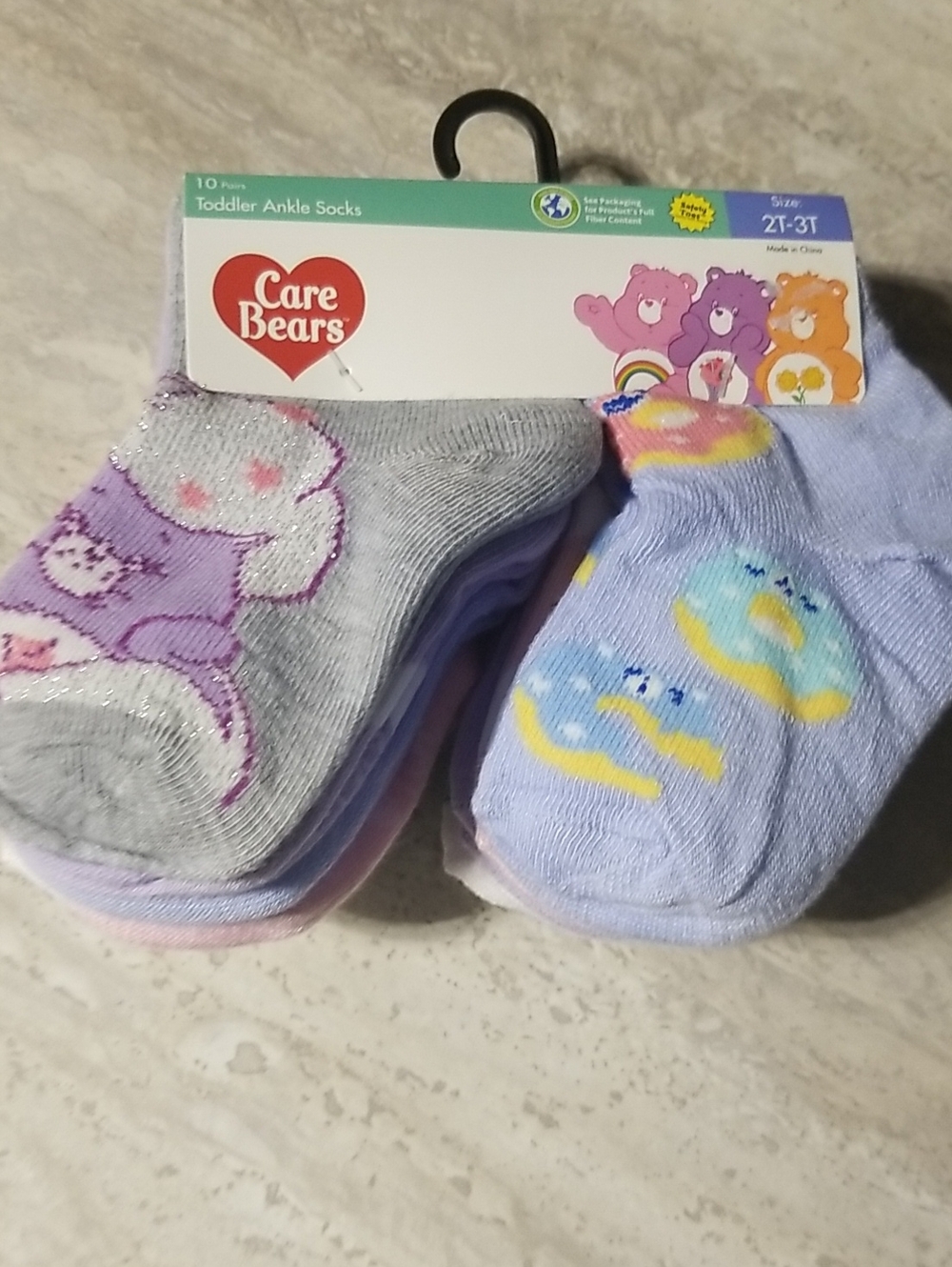 Care Bears Toddler Ankle Socks Size 2T-3T 10 Pack